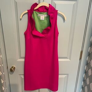 Gretchen Scott Sleeveless Ruffleneck Jersey Dress